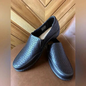 Clarks Cora Sky Loafer Flat Women's Shoe Slip On Leather Black Size 9 M